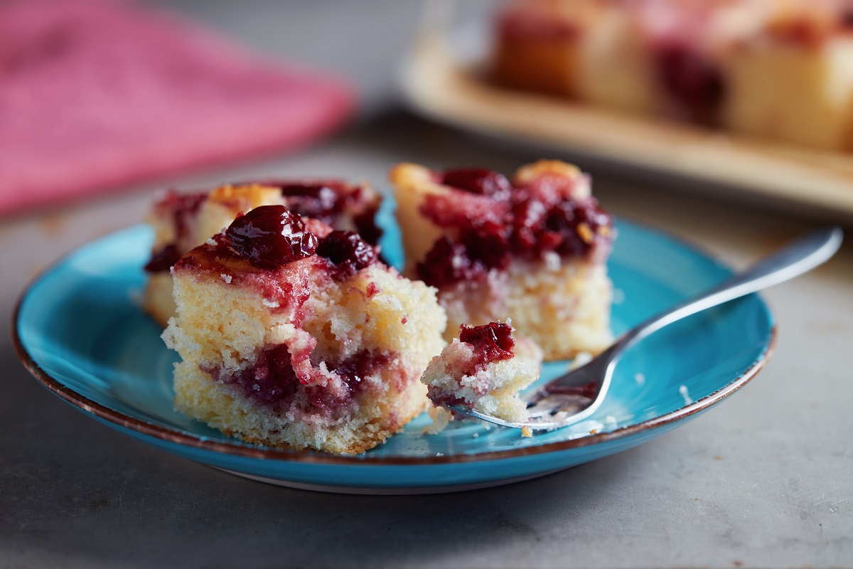 Slices,Of,Homemade,Cherry,Cake,Served,In,Plate