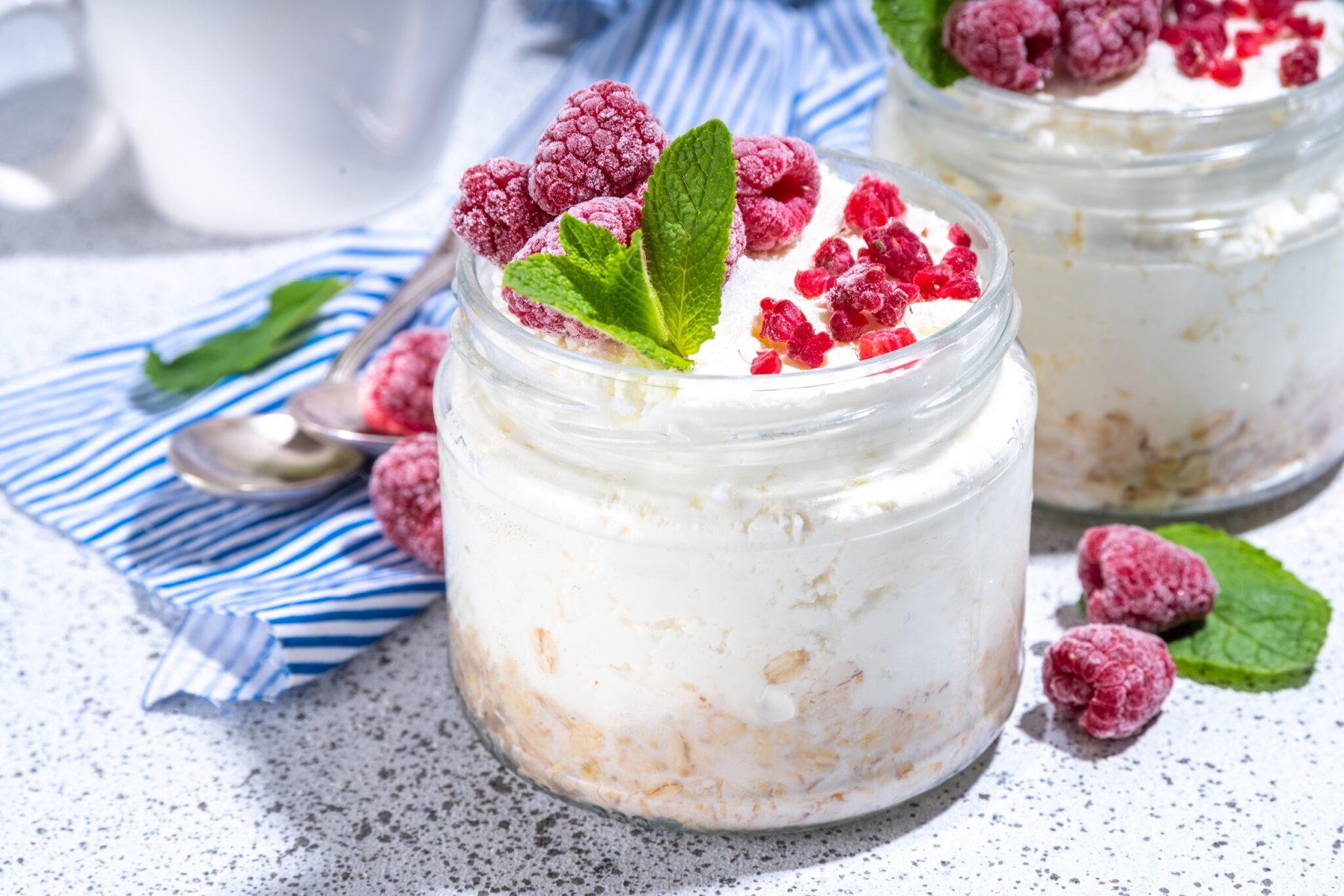 Overnight,Cheesecake,Oatmeal.,Cheesecake,Morning,Breakfast,Layered,Parfafait,Dessert,With