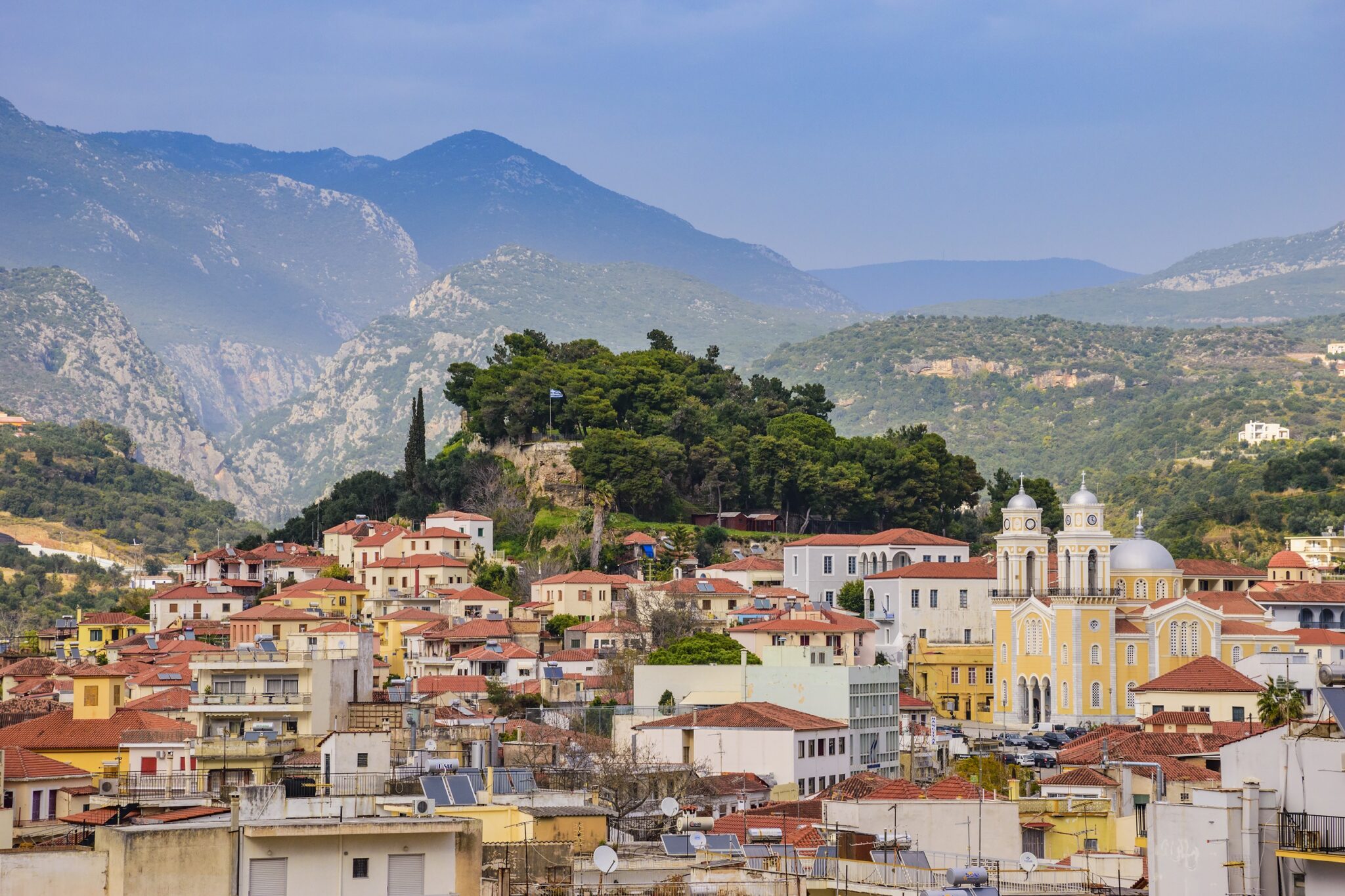 Panoramic,Aerial,View,Of,The,Wonderful,Old,Town,Of,Kalamata