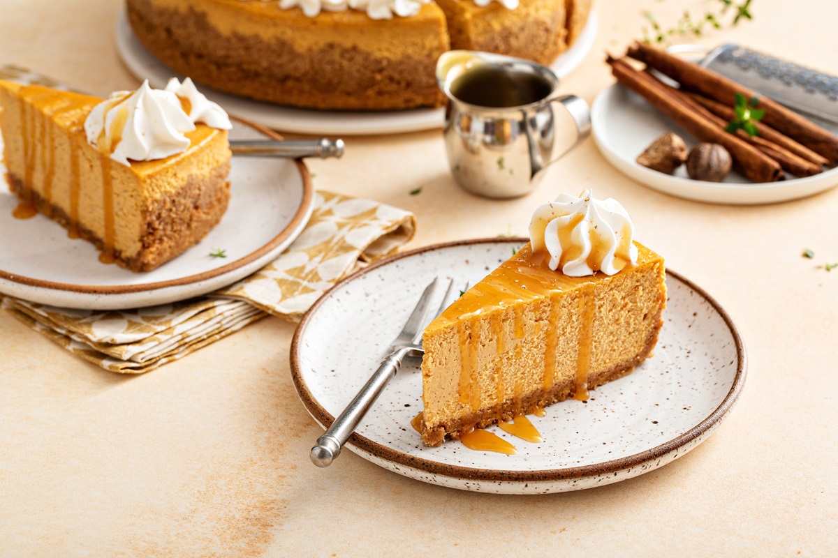 Pumpkin,Cheesecake,With,Fall,Spices,Topped,With,Whipped,Cream,,Dessert