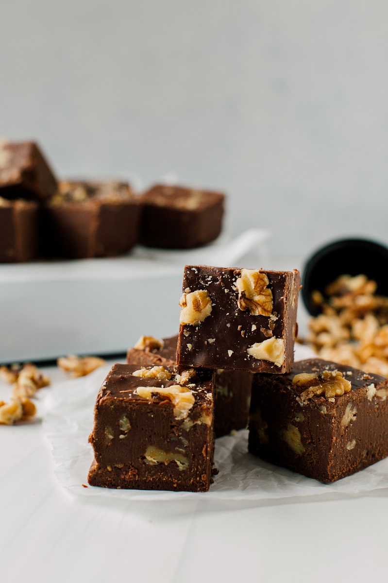 Chocolate,Walnut,Fudge,Food,Photography