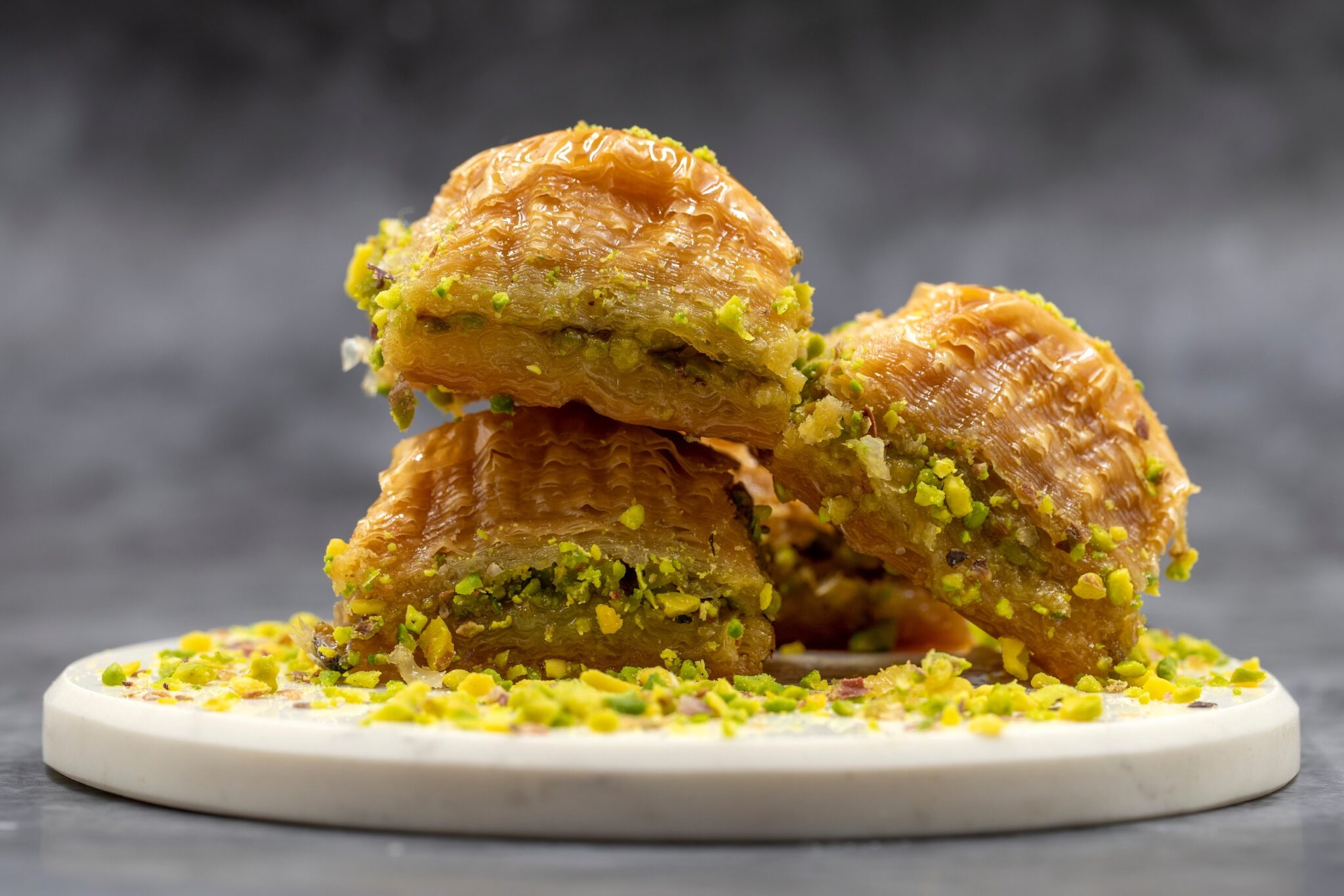 Pistachio,Baklava.,Close-up.,Traditional,Middle,Eastern,Flavors.,Traditional,Turkish,Baklava.