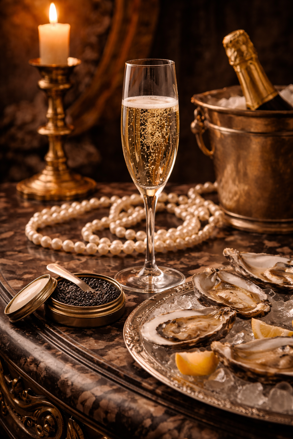 σαμπάνια και μαργαριτάρια