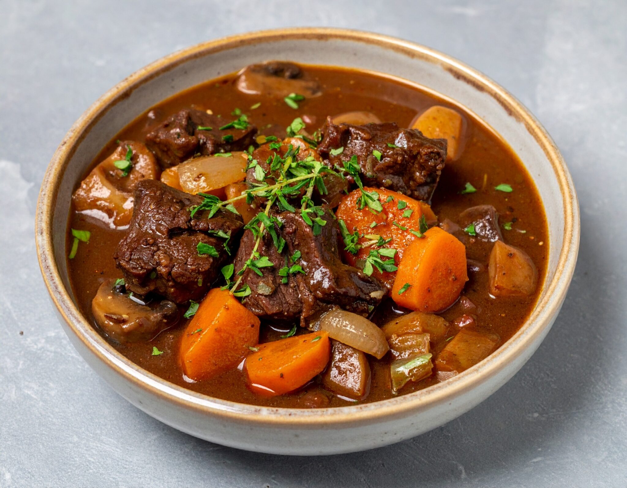 Classic,French,Beef,Bourguignon,Stew,,Richly,Braised,In,Red,Wine