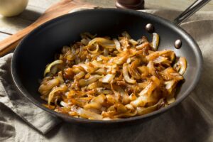 Healthy,Homemade,Caramelized,Onions,In,A,Pan
