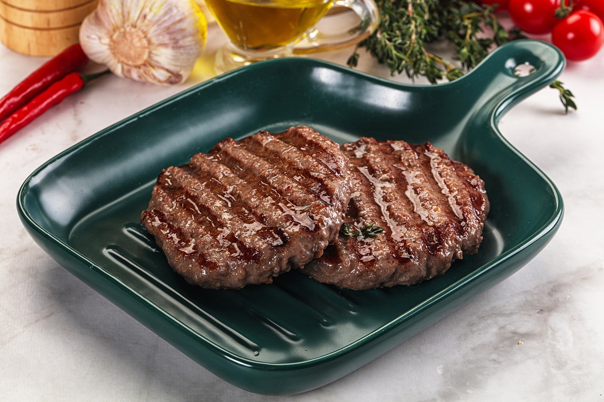 Grilled,Beef,Minced,Meat,Cutlet,For,Burger